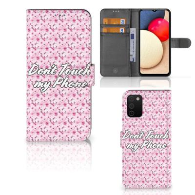 Samsung Galaxy A03s Portemonnee Hoesje Flowers Pink DTMP Samsung Galaxy A03s Portemonnee Hoesje Flowers Pink DTMP