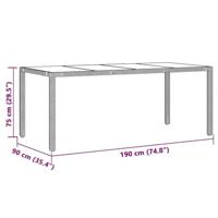 7-delige Bistroset met kussens poly rattan bruin - thumbnail