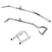 Trainingsgrepen set van 3 - Lattrekstang, gebogen lattrekstang en roeigreep smal - thumbnail