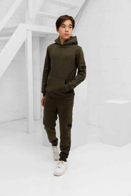 Malelions winter hoodie jongens - groen - nylon, zak