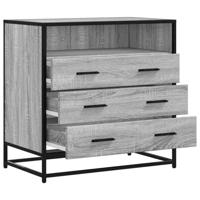 Ladekast 70x41x70 cm bewerkt hout grijs sonoma eikenkleurig - thumbnail