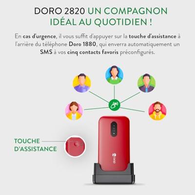 Doro 2820 - Eenvoudige Senioren Klaptelefoon - 4G - Blauw/Wit