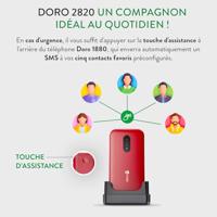 Doro 2820 - Eenvoudige Senioren Klaptelefoon - 4G - Blauw/Wit - thumbnail