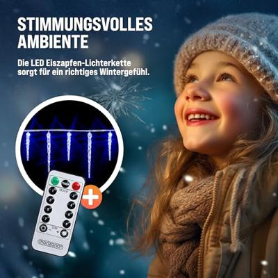 Kerst ijspegels 40 LED's 10.4m blauw