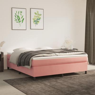 Boxspringframe fluweel roze 180x200 cm