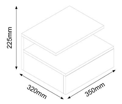 Bendt Zwevend nachtkastje 'Cecilie' met lade, kleur zwart
