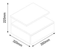 Bendt Zwevend nachtkastje 'Cecilie' met lade, kleur zwart - thumbnail