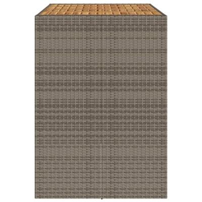 Tuinbartafel acaciahouten blad 145x80x110 cm poly rattan grijs