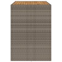 Tuinbartafel acaciahouten blad 145x80x110 cm poly rattan grijs - thumbnail
