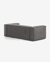 2-zitsbank Blok grijs corduroy 210 cm - thumbnail