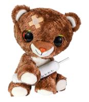 Lumo Stars knuffel get well - bruine beer met spuit, 15cm - thumbnail