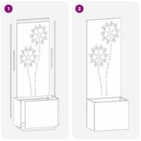 VidaXL Tuin privacy screen bloemen antraciet 50 x 32 x 150 cm - thumbnail