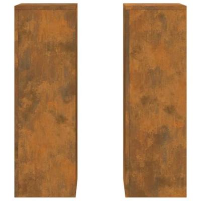 VidaXL Plantenstandaard 2 pcs roestig 24 x 24 x 75 cm cortenstaal