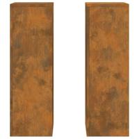 VidaXL Plantenstandaard 2 pcs roestig 24 x 24 x 75 cm cortenstaal - thumbnail