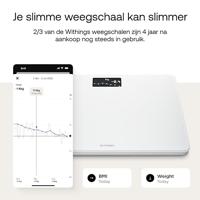 Withings Body Analyse-personenweegschaal Digitaal Weegbereik (max.): 180 kg Wit Met Bluetooth, Weerinformatie - thumbnail