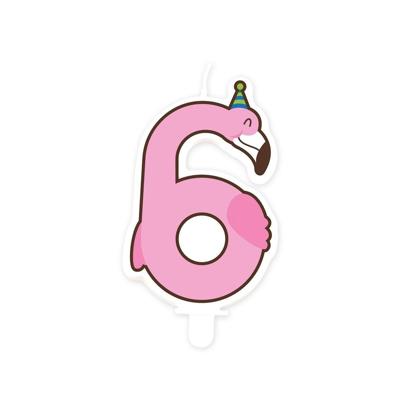 Jungle candle 6 flamingo
