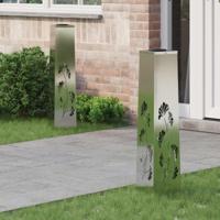 VidaXL Solar led pad licht 2 pcs zilver gegalvaniseerd staal - thumbnail