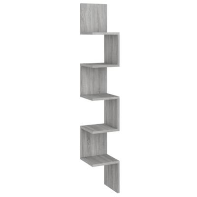 Hoekwandschap 20x20x127,5 cm bewerkt hout grijs sonoma eiken
