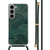 Samsung Galaxy S23 hoesje met groen koord - Monstera leaves - thumbnail