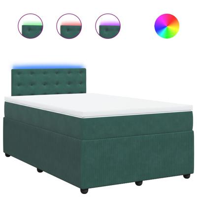 Boxspring met matras fluweel donkergroen 120x200 cm - thumbnail