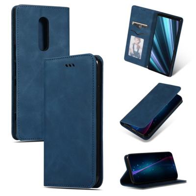 Retro huid voelen Business magnetische horizontale Flip lederen case voor Sony Xperia 1 & Xperia XZ4 (marineblauw) Retro huid voelen Business magnetische horizontale Flip lederen case voor Sony Xperia 1 & Xperia XZ4 (marineblauw)