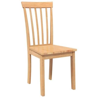 Eetkamerstoelen 2 st massief hout naturel rubber Eetkamerstoelen 2 st massief hout naturel rubber