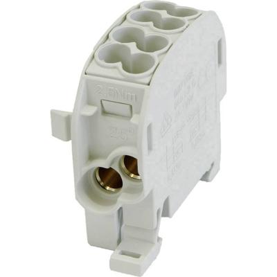 HoraeTec 080110-0-3 Hoofdleiding vertakkingsklem PA, Messing Grijs-wit (RAL 7035) 1-polig 100 A 690 V Geleidertype: L HoraeTec 080110-0-3 Hoofdleiding vertakkingsklem PA, Messing Grijs-wit (RAL 7035) 1-polig 100 A 690 V Geleidertype: L