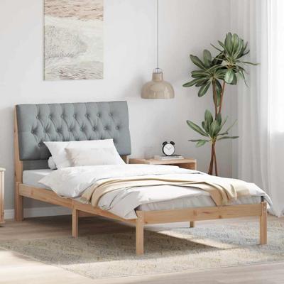 Bedframe met Gevoerd Hoofdgedeelte Bruin 100 x 200 cm Bedframe met Gevoerd Hoofdgedeelte Bruin 100 x 200 cm