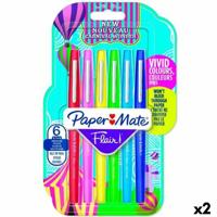 Set Viltstiften Paper Mate Flair Multicolour 6 Onderdelen (2 Stuks) - thumbnail