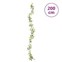 VidaXL Kerstslingers met bloemen 6 st 200 cm wit - thumbnail