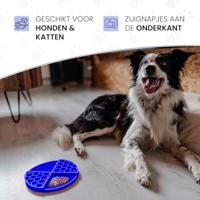 Eat Slow Live Longer Lick Mat Dimensions Circle  Blue - thumbnail