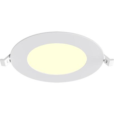 LED Downlight Inbouwspot - Brinton Thin - 6W 470lm 120° Bundelhoek - Warm Wit 3000K - IP40 - Rond - Wit - Ø128mm Buitenmaat - Ø110mm Zaagmaat