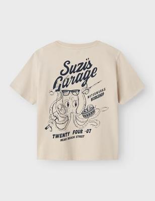 Name it zomer t-shirt S/S jongens - taupe - Nkmhabo