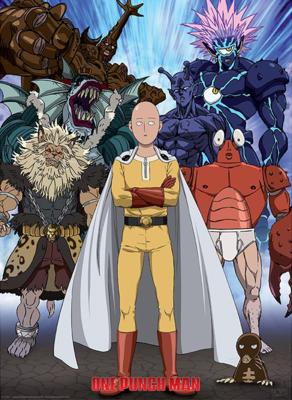 Poster One Punch Man - Saitama vs Vilains 38x52cm Poster One Punch Man - Saitama vs Vilains 38x52cm