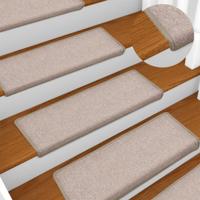 VidaXL Trapmatten 15 st 65x21x4 cm taupe rechthoekige rand - thumbnail