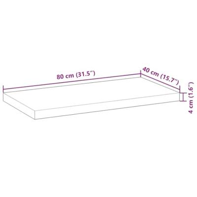 Tafelblad rechthoekig 80x40x4 cm massief acaciahout