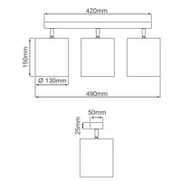 Brilliant Rotan plafondlampWiley 3-lichts - 99535/06 - thumbnail