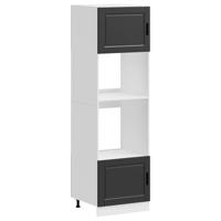 Ovenkasten 2 st Porto bewerkt hout zwart - thumbnail