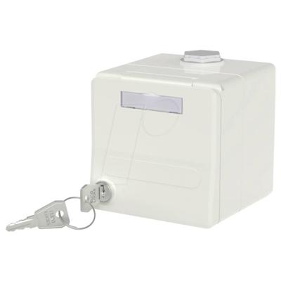 Metz Connect IP44 Modul-Aufputz-Gehäuse mit Klappdeckel und Schloss Behuizing Opbouw (op muur) Zuiver wit