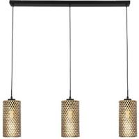 Freelight Hanglamp Cestino 3 lichts L 100 cm zwart - goud - thumbnail