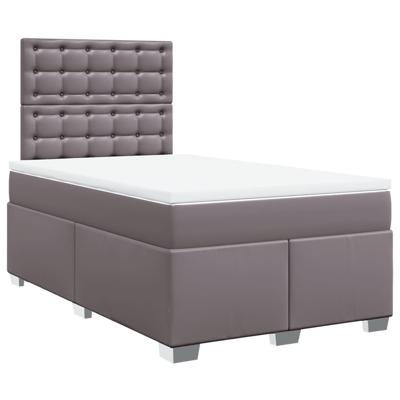 Boxspring met matras kunstleer grijs 120x190 cm