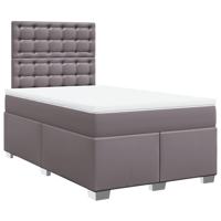 Boxspring met matras kunstleer grijs 120x190 cm - thumbnail