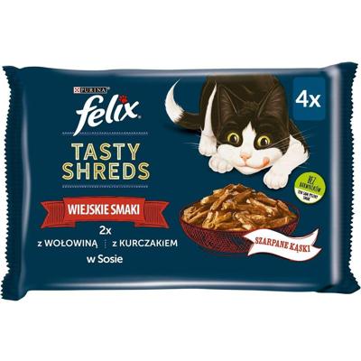 FELIX Tasty Shreds met rundvlees en kip - 4x 80g