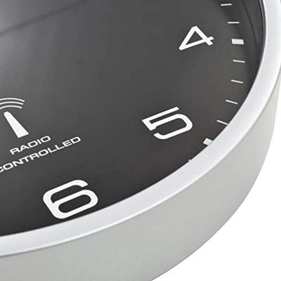 VidaXL Wandklok met quartz uurwerk radiogestuurd 31 cm zwart