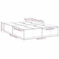 Bedframe met opslag Wit 190 x 140 x 31.5 cm Bewerkt hout - thumbnail