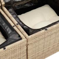 6-delige Loungeset met kussens poly rattan beige - thumbnail