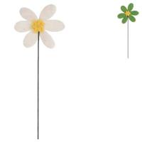 Kunstbloem vilt groen/wit 33 cm 2 assorti | 24 stuks - thumbnail