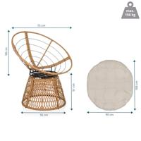 hjh LIVING Tuinstoel Weavora (Beige) - thumbnail