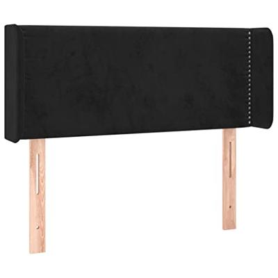 Hoofdbord met randen 83x16x78/88 cm fluweel zwart