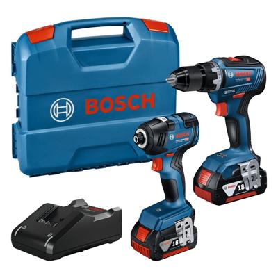 Bosch Professional GSR 18V-55 Accuboormachine + GDR 18V-200 Slagschroevendraaier 18V 4.0AH in L-Case - 06019J2108
